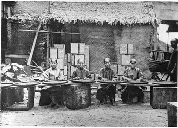 Recolección de té en Cantón, c.1872